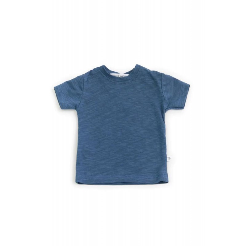 352 T-shirt giro collo blu