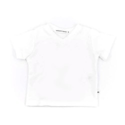 441 Shirt manica corta scollo V bianco