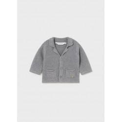 2308 Cardigan colletto tricot grigio