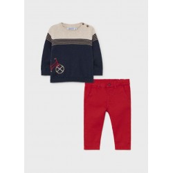 2538 Completo pantalone maglioncino rosso